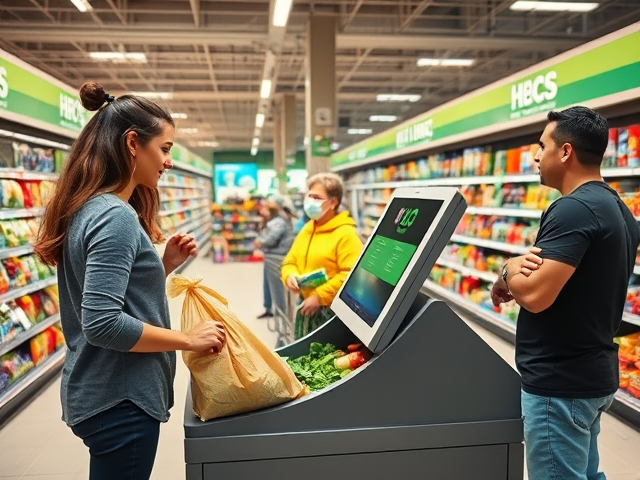 Self-checkout kiosks in Australian retail