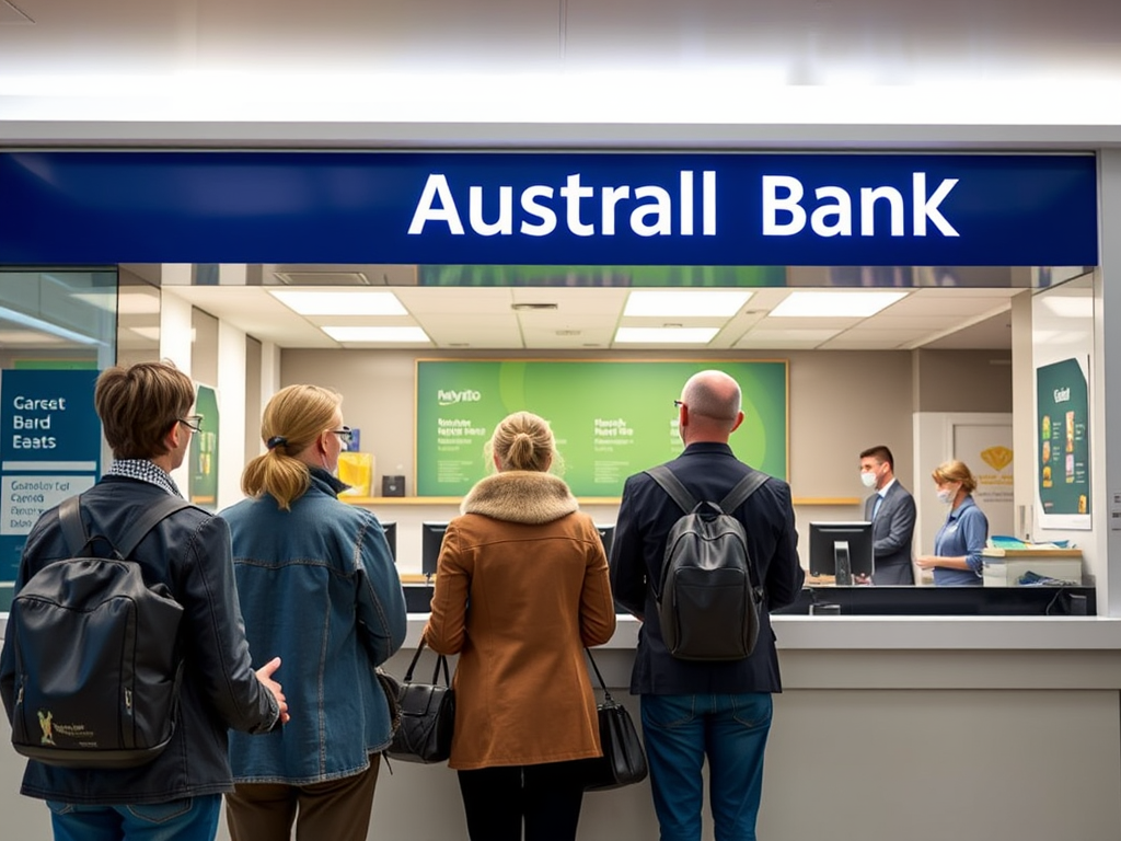 Australian Bank Customer Waiting in Traditional Queue