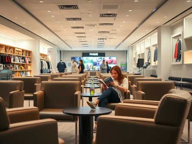 Quiet waiting areas in retail